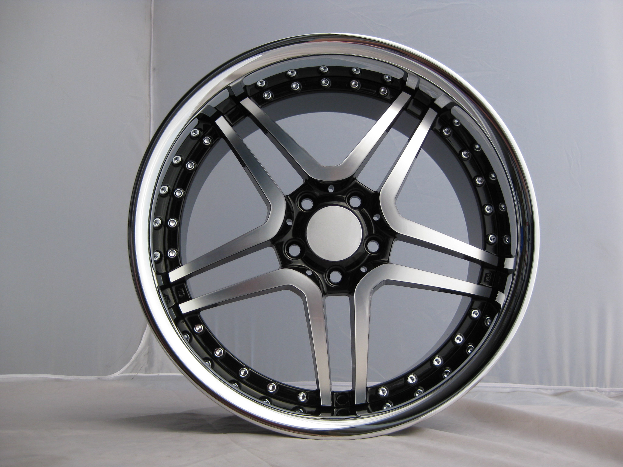NEW 20  AM TWIN DEEP ALLOY WHEELS IN BLACK WITH DEEP INOX DISH AND BIG 10  REAR et45 48